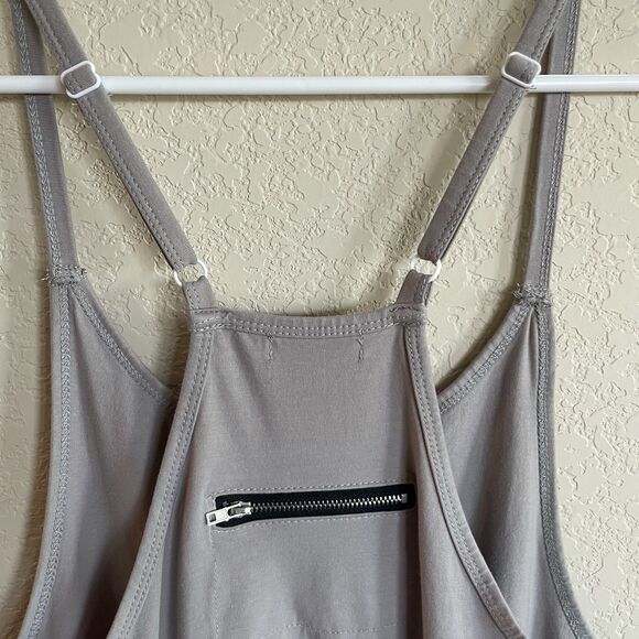 OUFEIYA Jumpsuit Harem Overall With Pockets Light Grey Sz Large NWOT - Picture 4 of 5